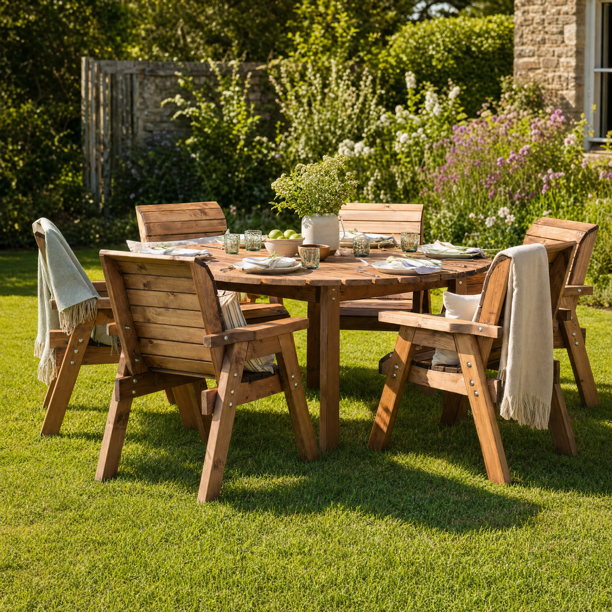 HB10 - Six Seater Circular Table Set – Charles Taylor Trading Ltd