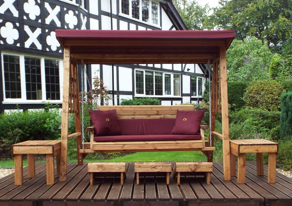 HB134B - Dorset Three Seater Swing Burgundy