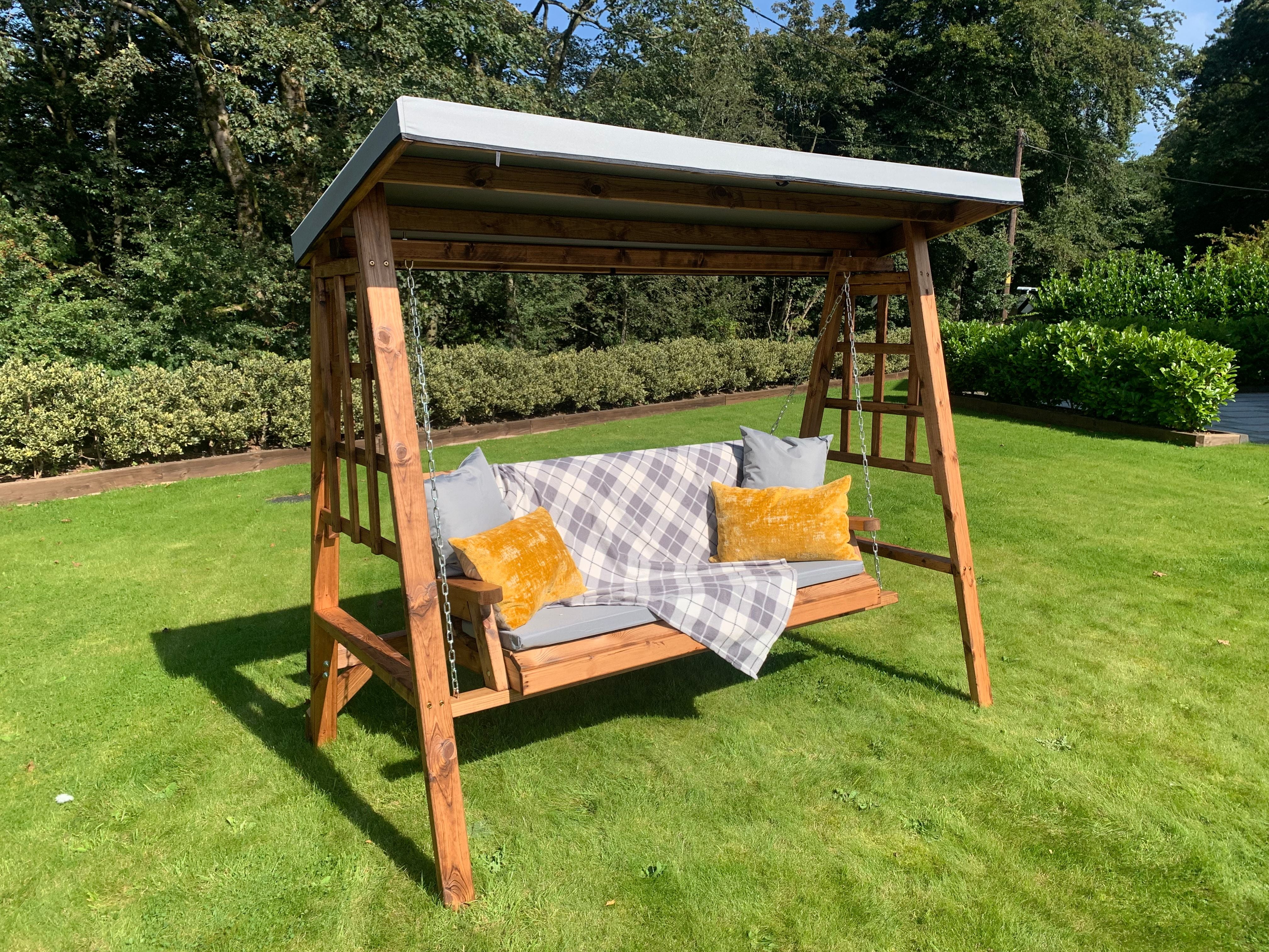 HB134GR - Dorset Three Seater Swing Grey