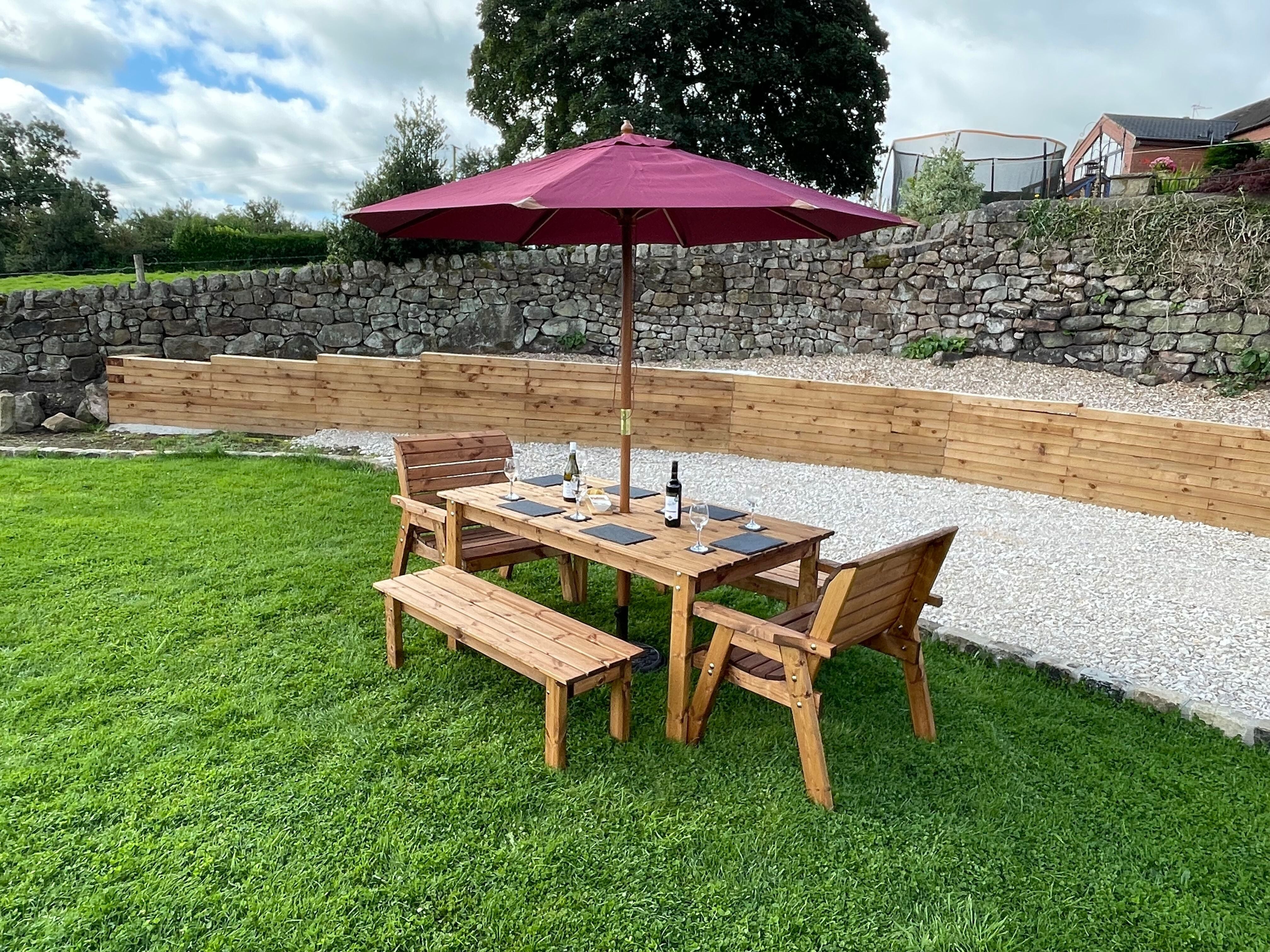 Eight Seat Special Table Set With Parasol & Base