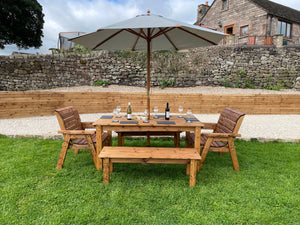 Eight Seat Special Table Set With Parasol & Base