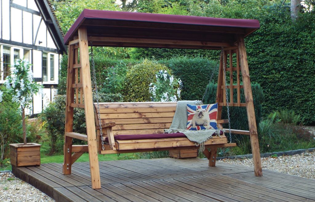 HB134B - Dorset Three Seater Swing Burgundy