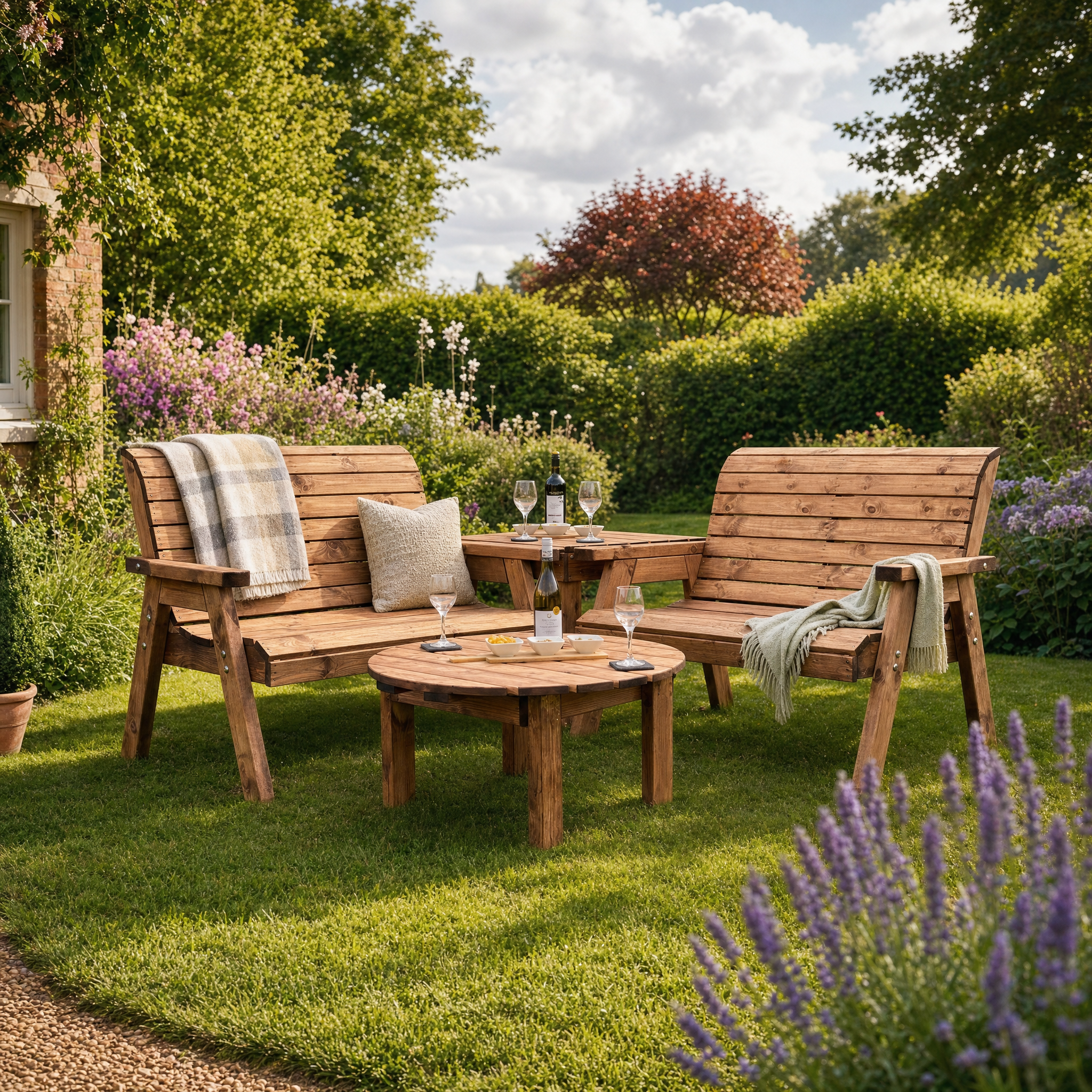 HB266 - Four Seater Balmoral Corner Set With Round Coffee