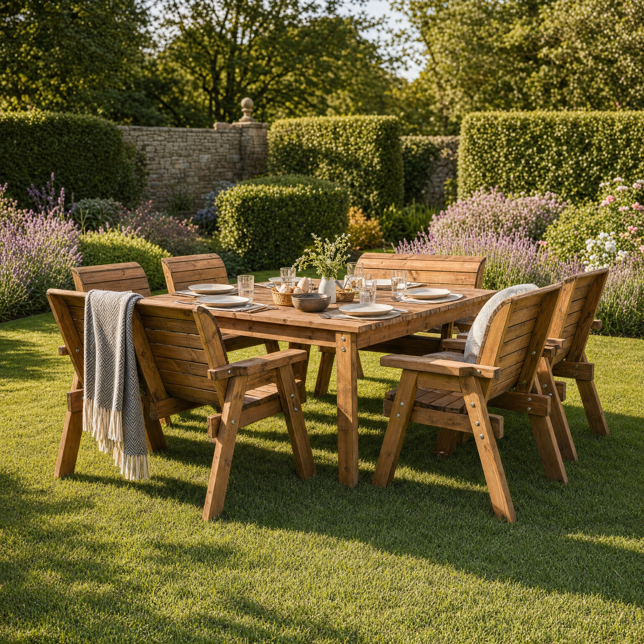 HB44 - Eight Seater Square Table Set – Charles Taylor Trading Ltd