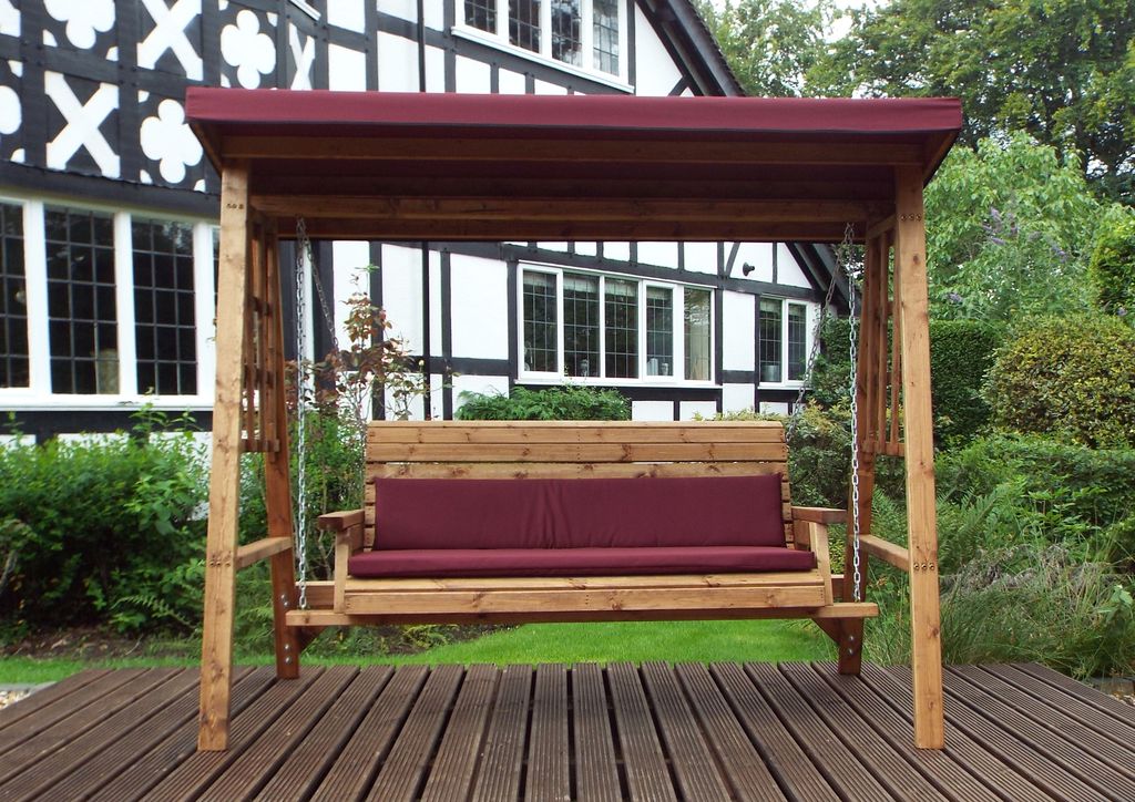 HB134B - Dorset Three Seater Swing Burgundy