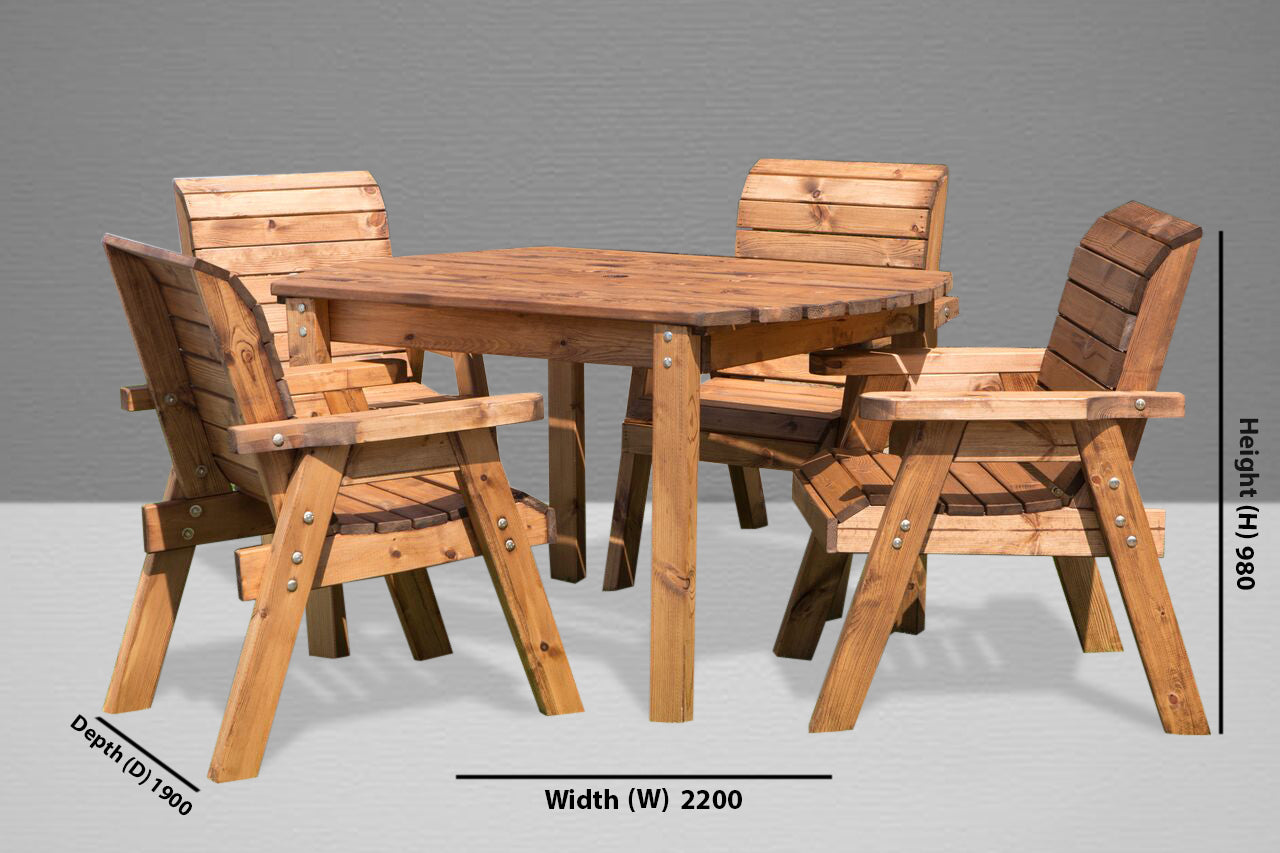 HB12 - Four Seater Rectangular Table Set