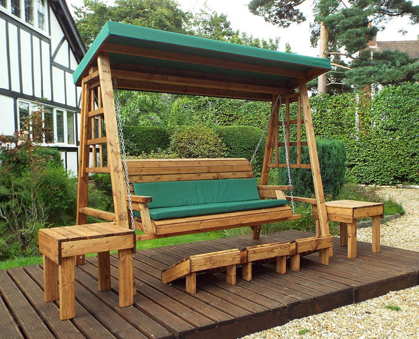 HB134G Dorset Three Seater Swing Green Charles Taylor