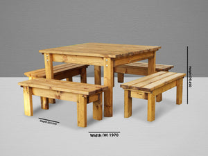 HB83 - Eight Seater Square Table Set